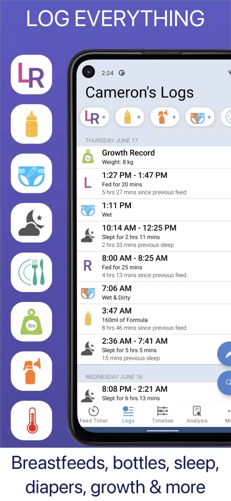 Baby Feed Timer, Breastfeeding Screenshots