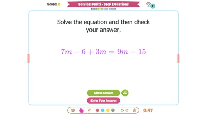 ภาพหน้าจอของ Solving Multi Step Equations