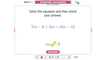 ภาพหน้าจอของ Solving Multi Step Equations