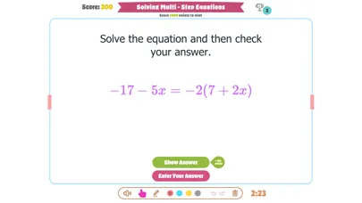 ภาพหน้าจอของ Solving Multi Step Equations