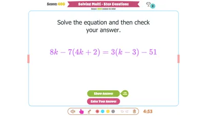 ภาพหน้าจอของ Solving Multi Step Equations