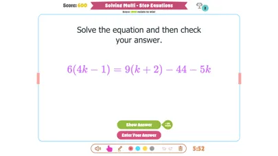 ภาพหน้าจอของ Solving Multi Step Equations