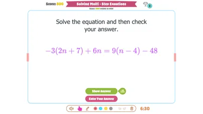 ภาพหน้าจอของ Solving Multi Step Equations