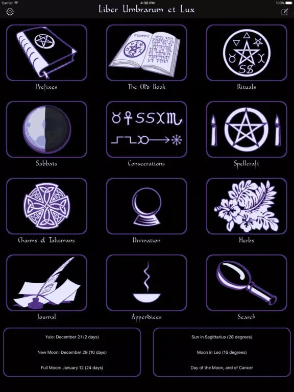 Capturas de tela do Wicca Plus iPad 