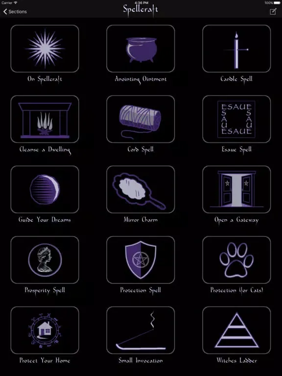 Capturas de tela do Wicca Plus iPad 