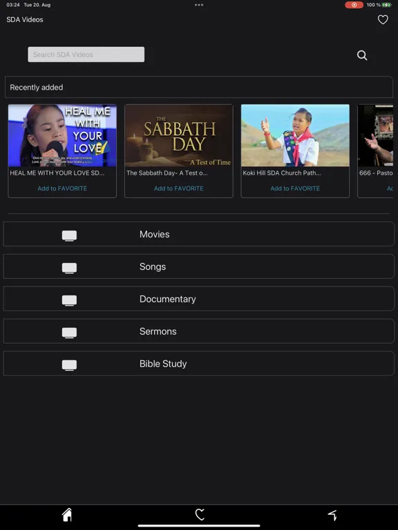 Tangkapan layar SDA TV & Videos - Worldwide iPad 