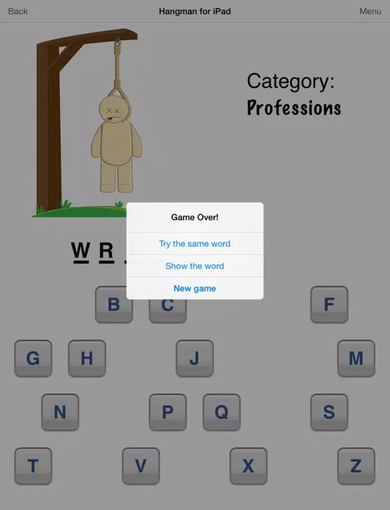 Hangman for iPad iPad  Screenshots