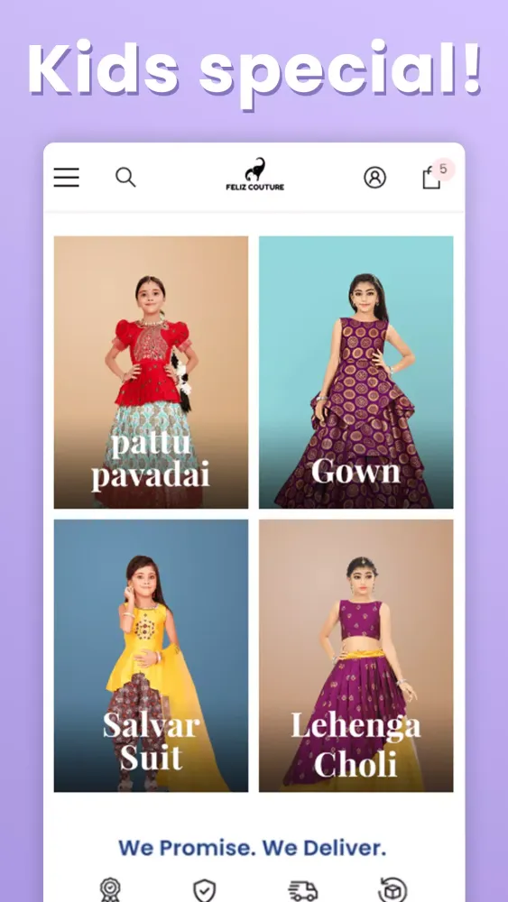 Tangkapan layar Feliz couture: Ethnic Apparel
