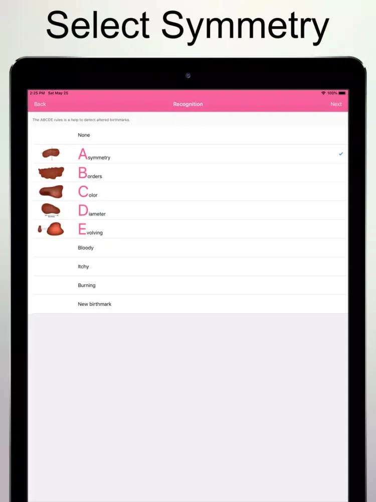 Captures d'écran de Skin Cancer Check iPad 