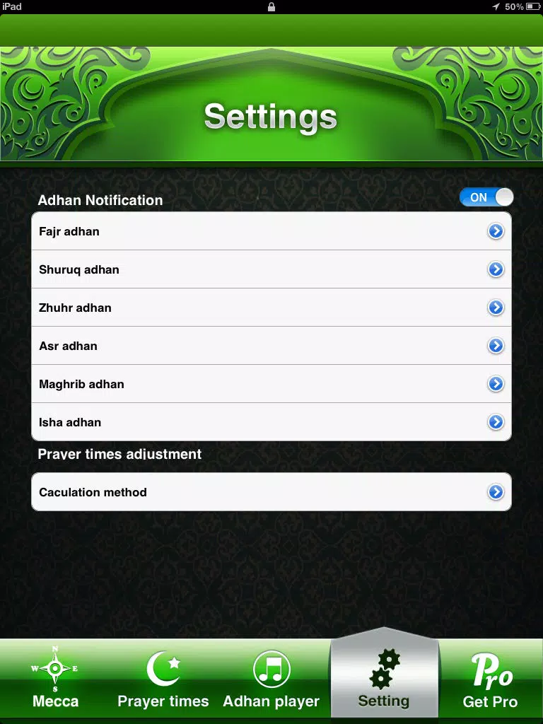Capturas de tela do Compass for Islamic Prayers HD Free iPad 