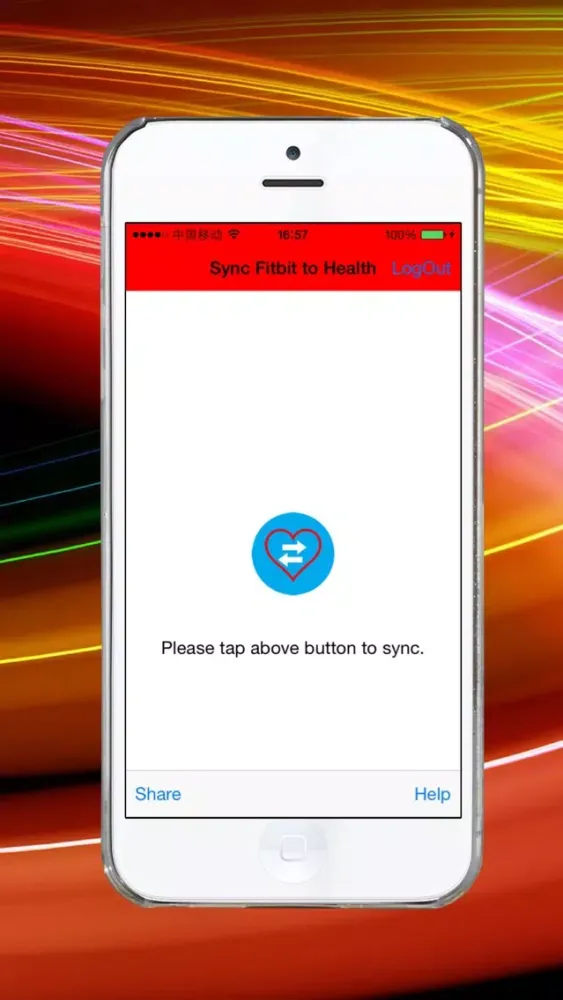 Capturas de tela do Sync from Fitbit to Health app