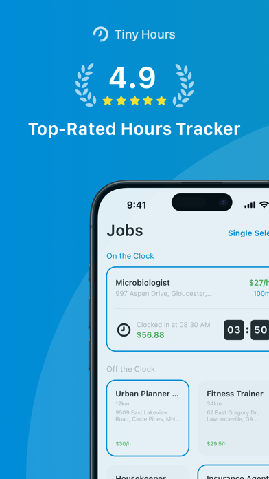 Screenshot di Tiny Hours Tracker, Time Clock