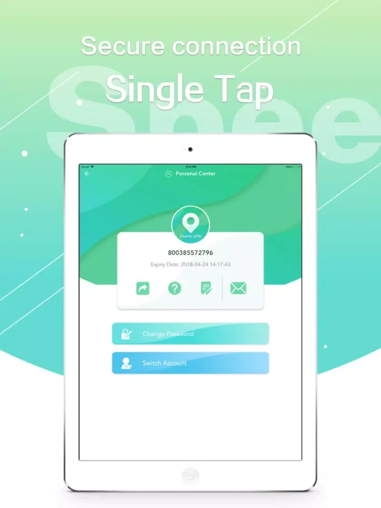 Tangkapan layar VPN - Storm VPN Unlimited iPad 