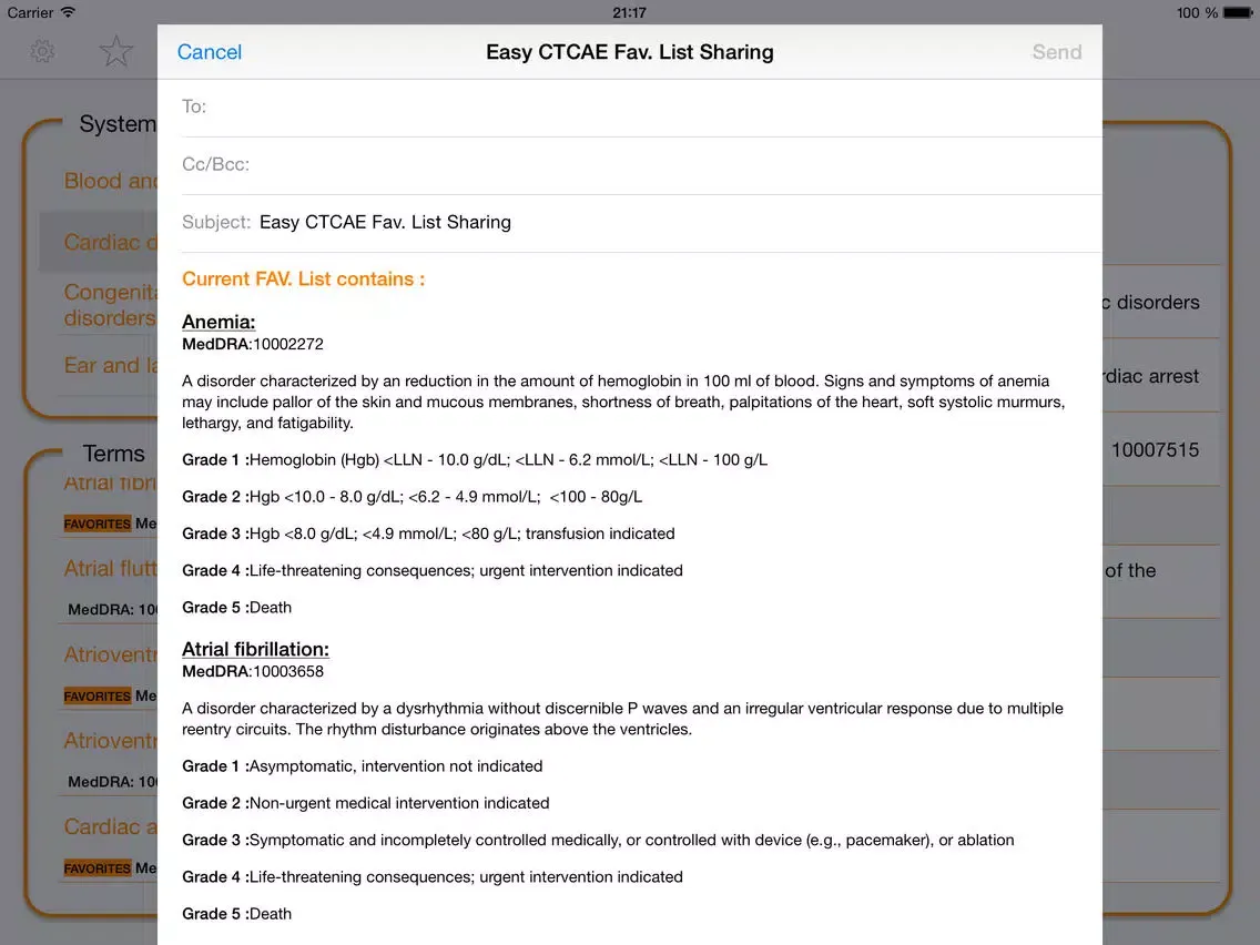 ภาพหน้าจอของ Easy CTCAE iPad 