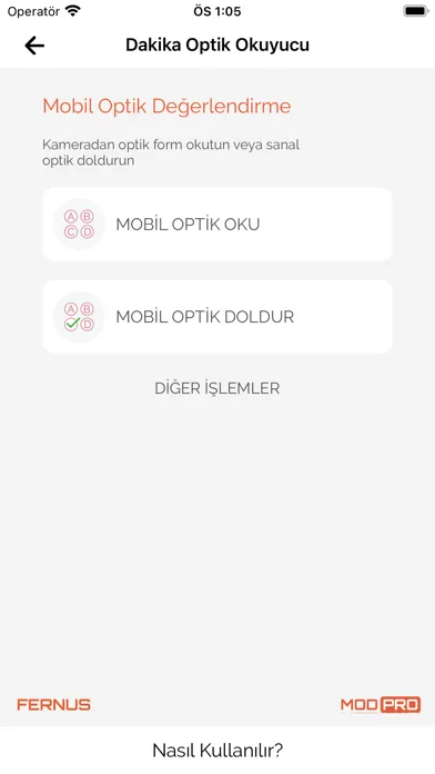 Dakika Optik Okuma Ekran Görüntüleri
