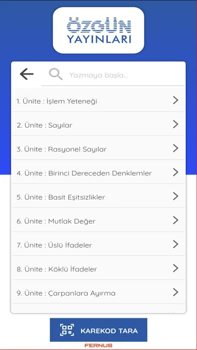 Captures d'écran de Özgün Yayınları Karekod