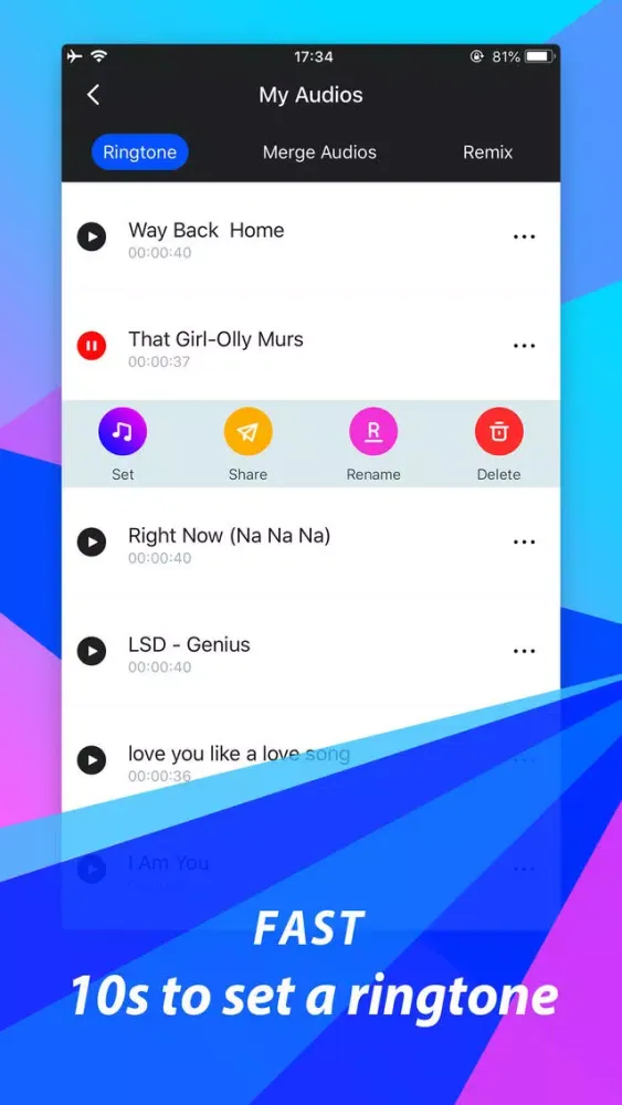 Capturas de pantalla de AI Audio ringtone & music mix