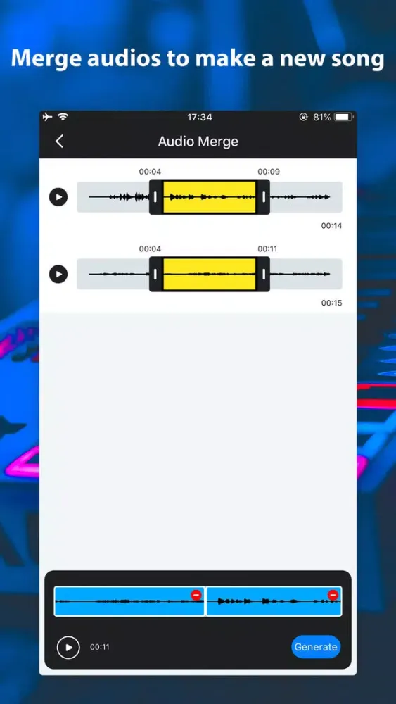 Capturas de pantalla de AI Audio ringtone & music mix