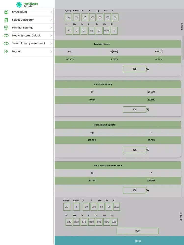 Captures d'écran de Fertilizers Calculator iPad 