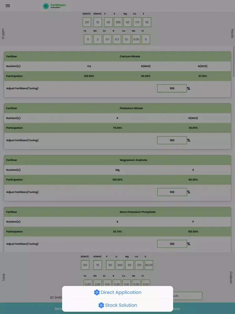 Captures d'écran de Fertilizers Calculator iPad 