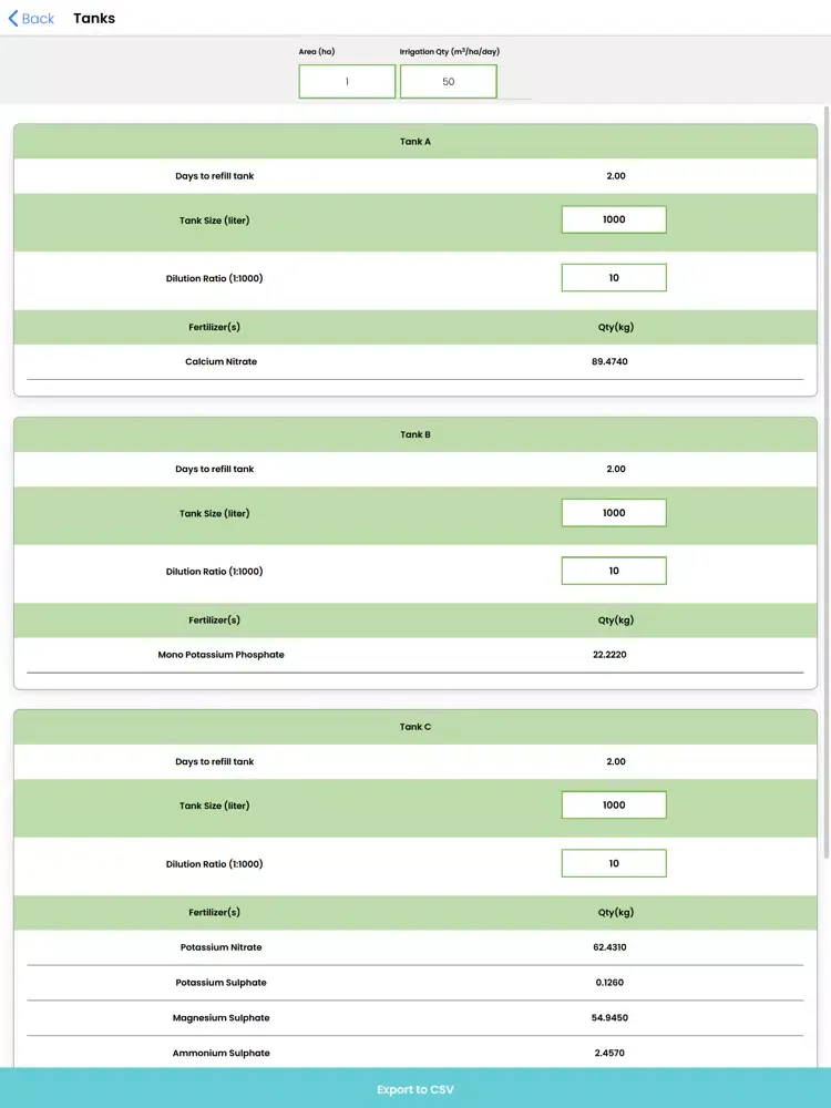 Captures d'écran de Fertilizers Calculator iPad 