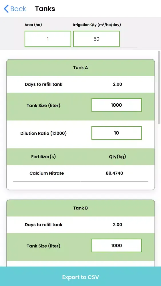 Captures d'écran de Fertilizers Calculator