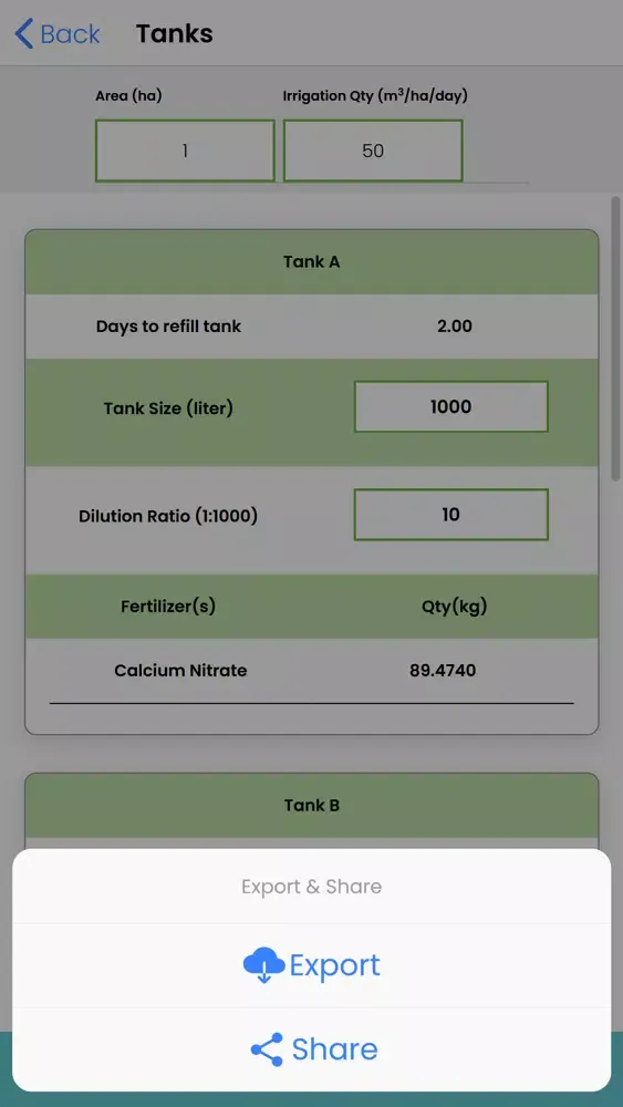 Captures d'écran de Fertilizers Calculator