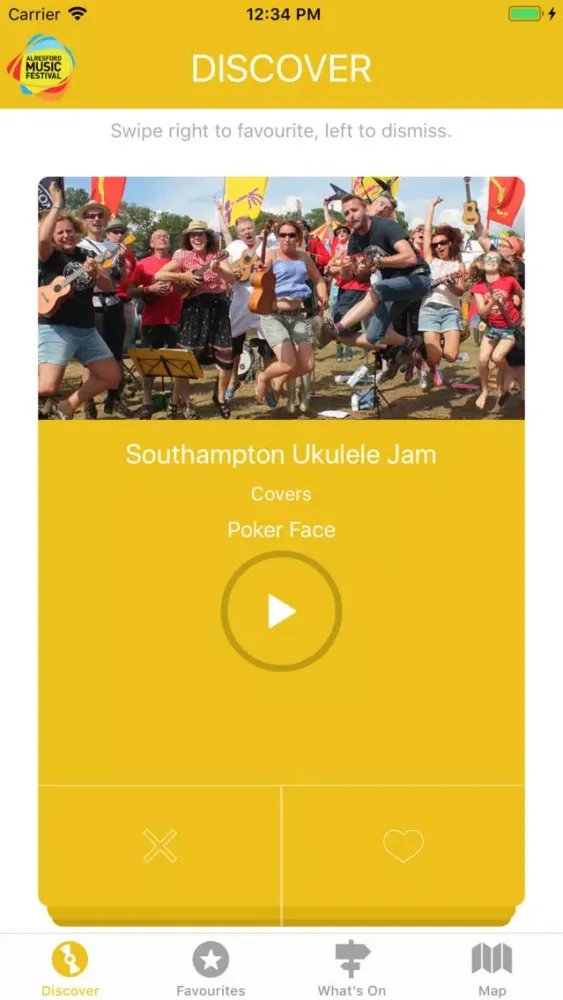 Capturas de tela do Alresford Music Festival