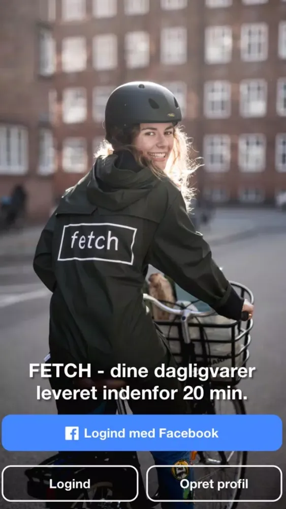 Ảnh chụp màn hình của FETCH levering af dagligvarer