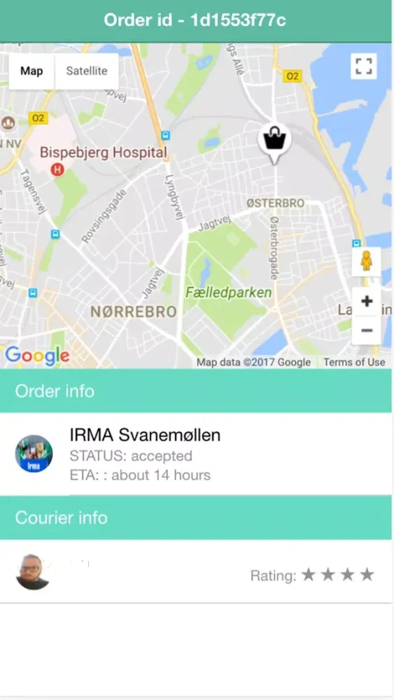 Ảnh chụp màn hình của FETCH levering af dagligvarer