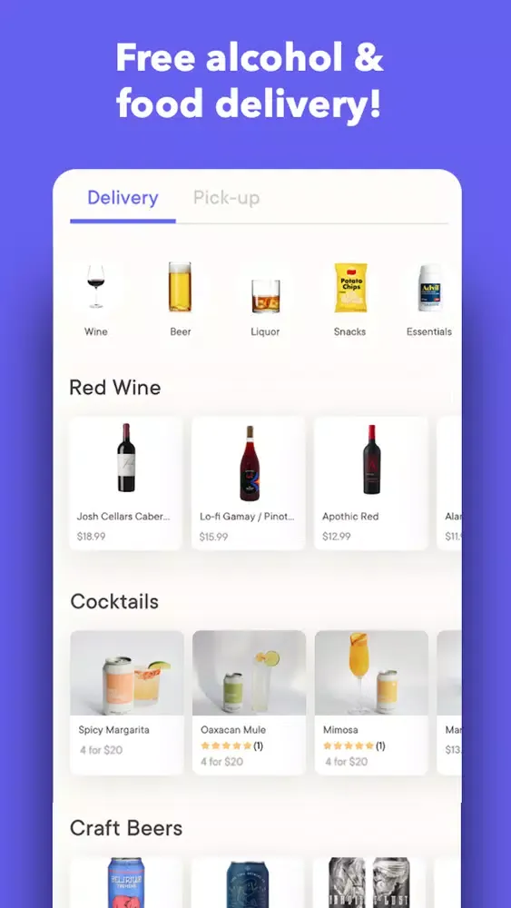 تصاویر Fetcha—Alcohol & Food Delivery
