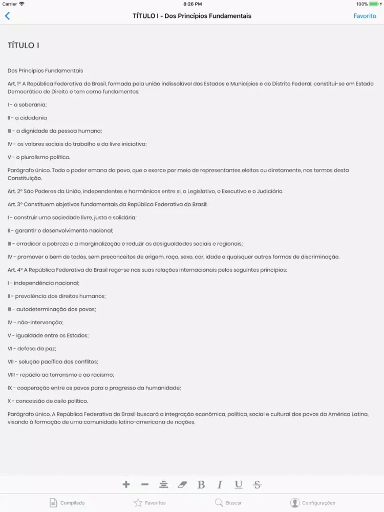 Capturas de pantalla de Constituição do Brasil de 1988 iPad 