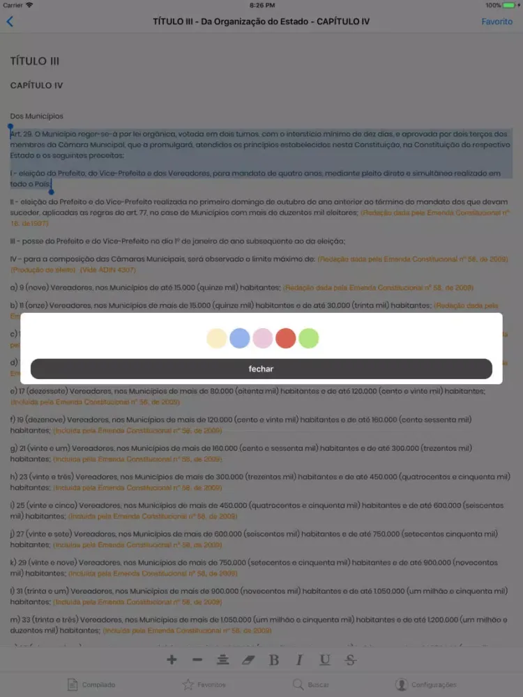 Capturas de pantalla de Constituição do Brasil de 1988 iPad 