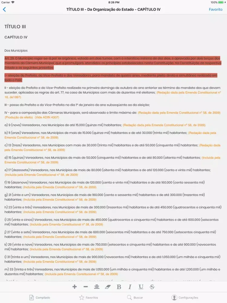 Capturas de pantalla de Constituição do Brasil de 1988 iPad 