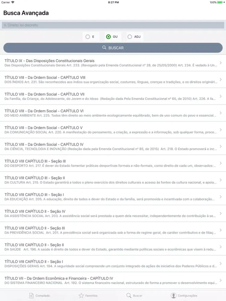 Capturas de pantalla de Constituição do Brasil de 1988 iPad 