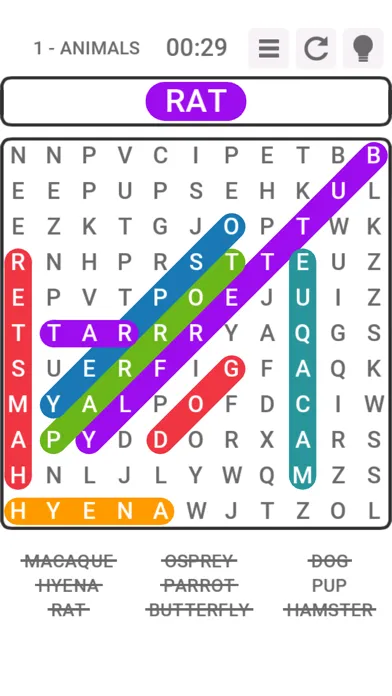 Tangkapan layar Word Search Mania