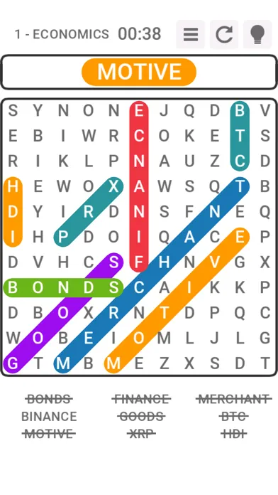 Tangkapan layar Word Search Mania