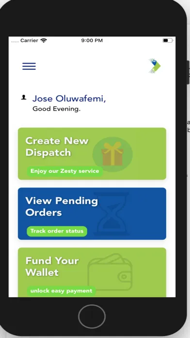 Screenshot di Fez Delivery App