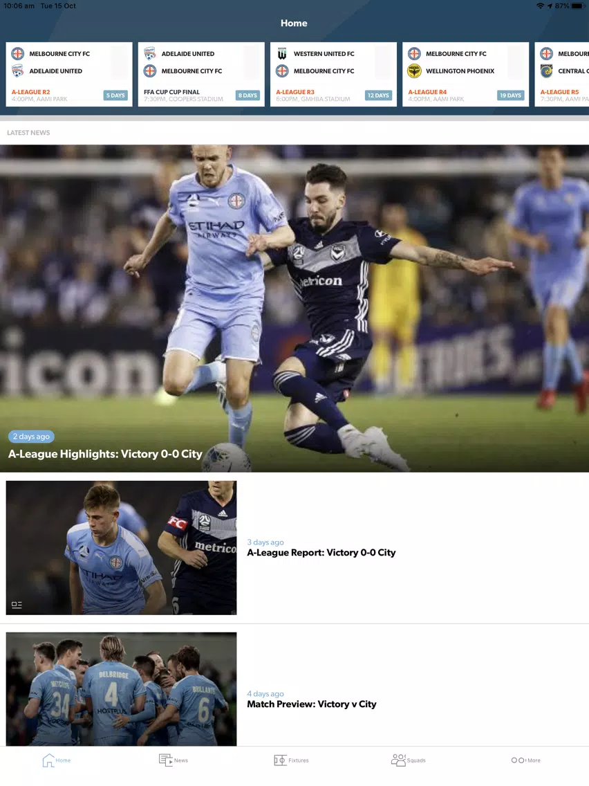 Скриншоты Melbourne City FC Official App iPad 