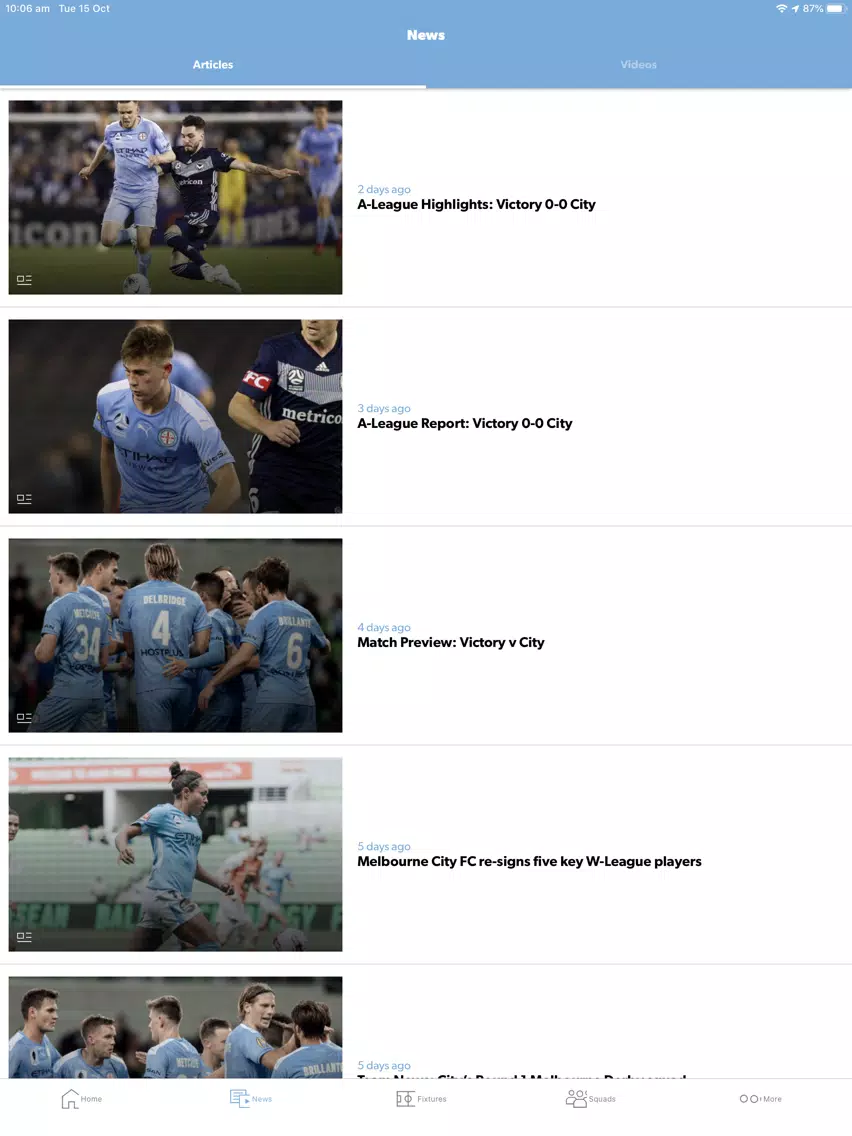 Скриншоты Melbourne City FC Official App iPad 
