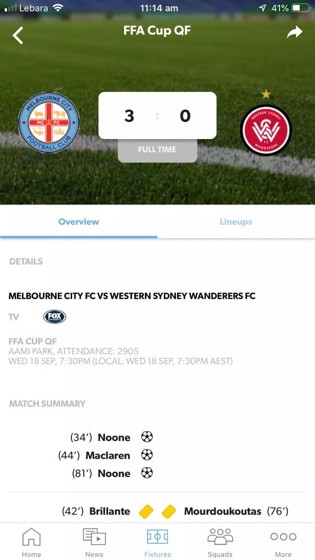 Скриншоты Melbourne City FC Official App