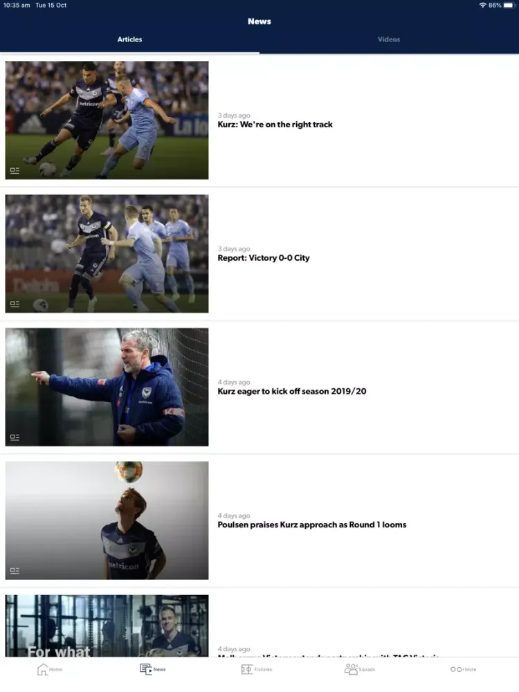 ภาพหน้าจอของ Melbourne Victory Official App iPad 