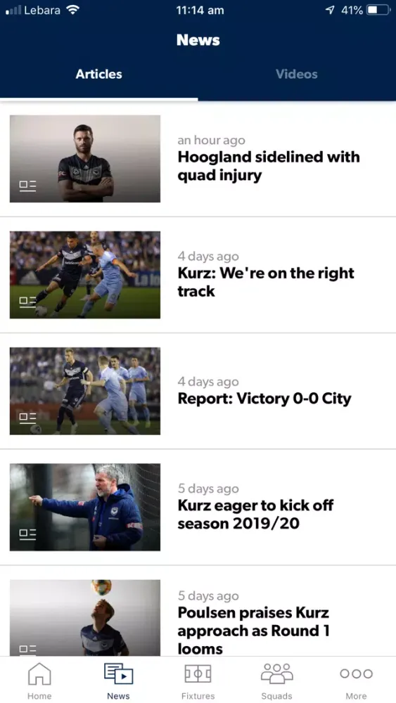 ภาพหน้าจอของ Melbourne Victory Official App