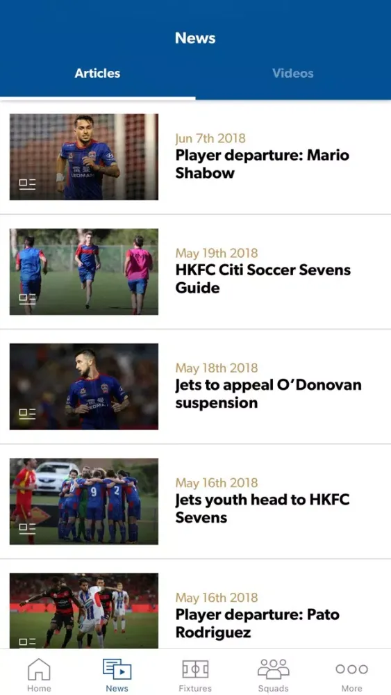 Newcastle Jets Official App Screenshots