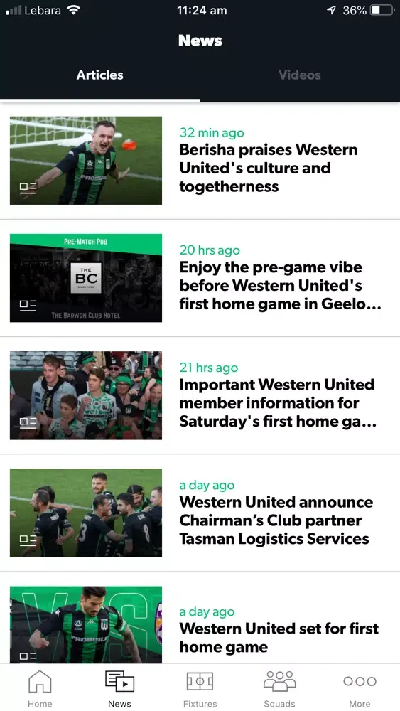 Screenshot di Western United FC Official App