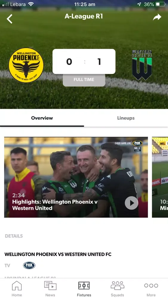 Screenshot di Western United FC Official App