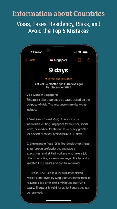 Ảnh chụp màn hình của Country Days Tracker