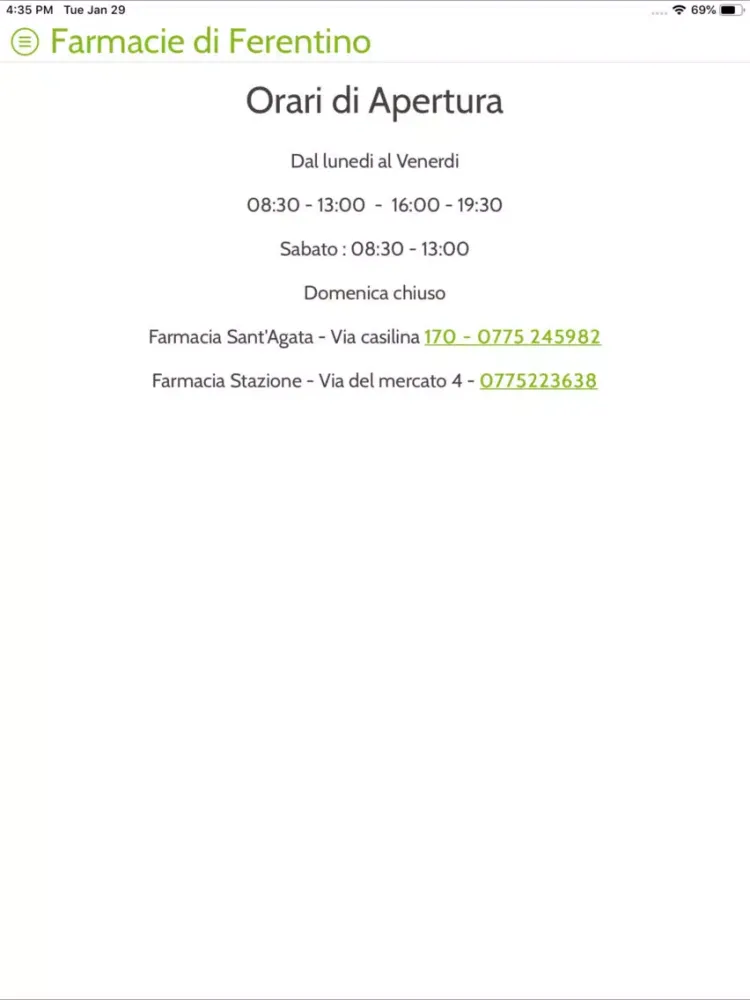 Farmacie di Ferentino iPad  سکرین شاٹس