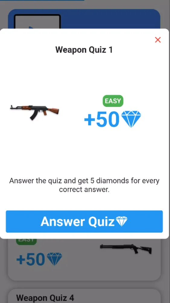 Ảnh chụp màn hình của FFire Diamond Reward Quiz