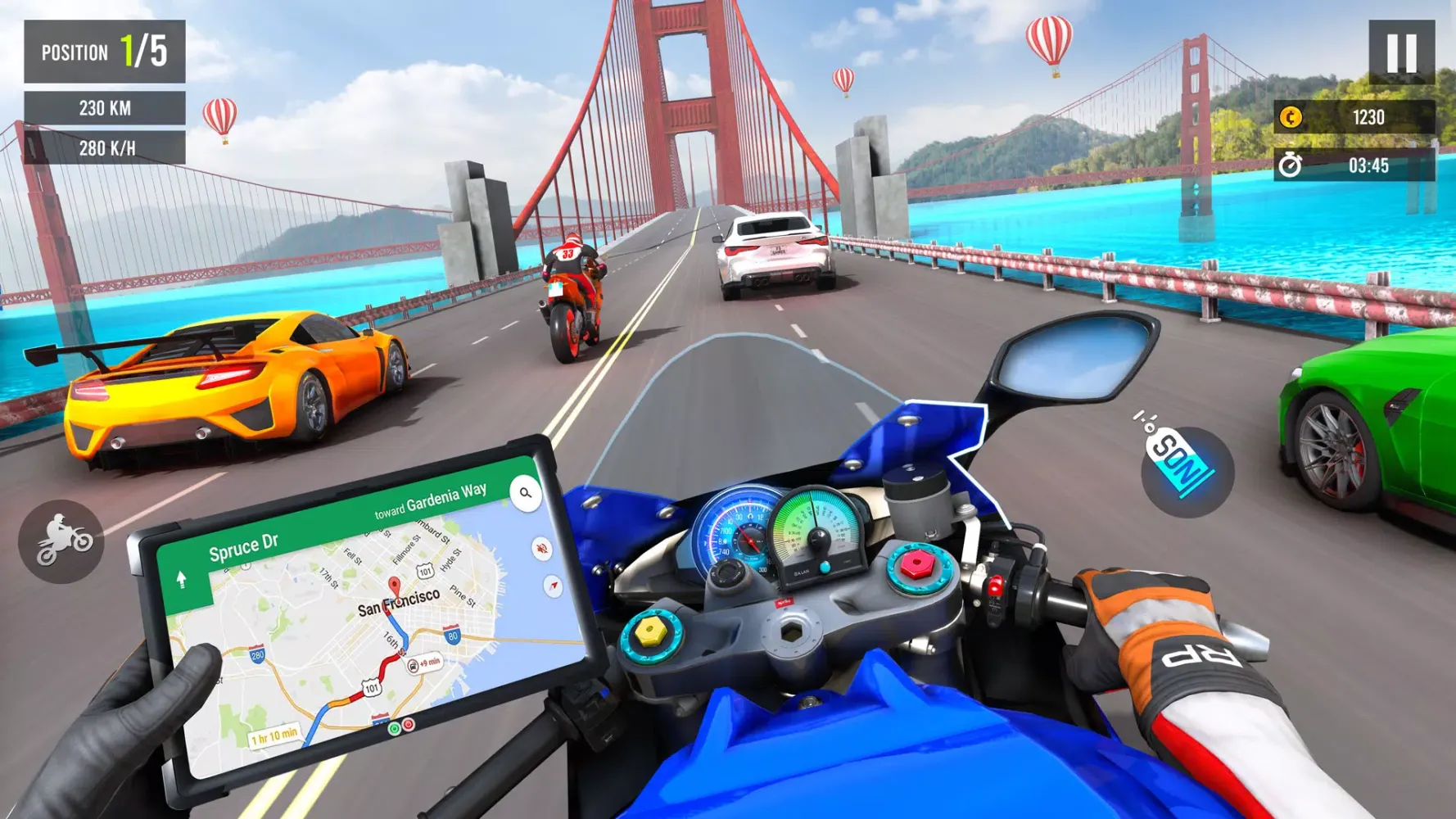 ภาพหน้าจอของ Moto Traffic Bike Race Game 3d